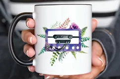Watercolor Floral Cassettes PNG Clipart Product Image 3