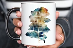 Watercolor Ladder Clouds PNG Clipart Product Image 3