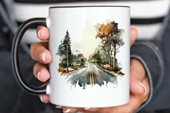 Watercolor Road Street Highway PNG Clipart Product Image 3