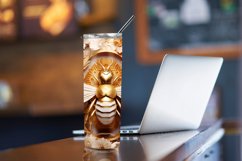 3D Bee Honeycomb 20 oz Skinny Tumbler Sublimation Design Product Image 4