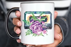 Watercolor Floral Cassettes PNG Clipart Product Image 3