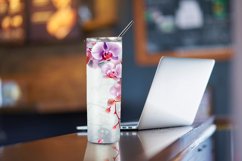 3D Orchid Flowers 20 oz Skinny Tumbler Sublimation Design Product Image 3
