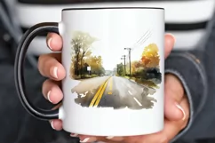 Watercolor Road Street Highway PNG Clipart Product Image 3