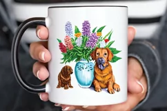 Watercolor Dog Floral PNG Clipart Product Image 3