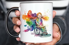 Watercolor Girl with Disability PNG Clipart Product Image 3