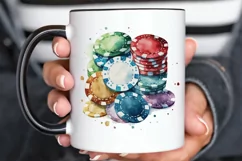 Watercolor Casino Chips PNG Clipart Product Image 3