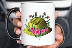 Watercolor Floral Hat Garden PNG Clipart Product Image 3
