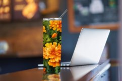 3D Marigold Flowers 20 oz Skinny Tumbler Sublimation Design Product Image 4