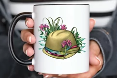 Watercolor Floral Hat Garden PNG Clipart Product Image 2