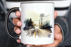 Watercolor Road Street Highway PNG Clipart Product Image 3