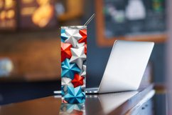 3D Stars Patriotic 20 oz Skinny Tumbler Wrap Sublimation Product Image 4