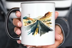 Watercolor Road Street Highway PNG Clipart Product Image 3