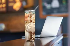 3D Seashells Beach 20oz Skinny Tumbler, 3D Beach Tumbler Product Image 4