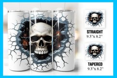 3D Skull I Skinny 20oz Tumbler wrap sublimation Bundle Product Image 3