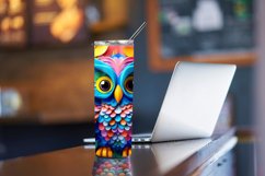 3D Embroidered Flower Owl 20 oz Skinny Tumbler Sublimation Product Image 4