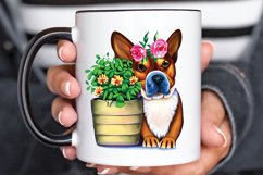 Watercolor Dog Floral PNG Clipart Product Image 3