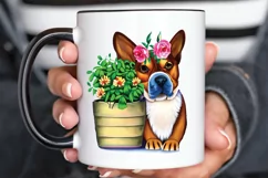 Watercolor Dog Floral PNG Clipart Product Image 3