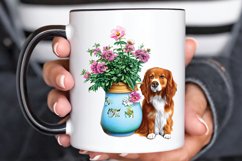 Watercolor Dog Floral PNG Clipart Product Image 3