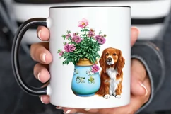 Watercolor Dog Floral PNG Clipart Product Image 3