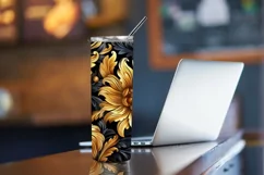 3D Flower Tumbler Wrap, Wild Flowers Illusion Digital Art Product Image 4