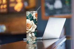 3D Floral Tumbler Wrap, 3D Embroidered Flowers 20 oz Tumbler Product Image 4