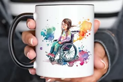 Watercolor Girl with Disability PNG Clipart Product Image 3