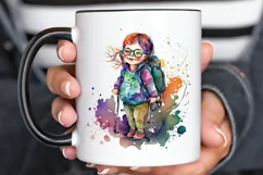 Watercolor Girl with Disability PNG Clipart Product Image 3