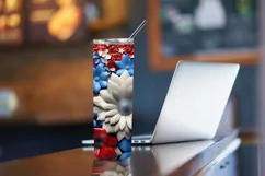 Patriotic Straight Tumbler Wrap, Digital Download PNG Product Image 4