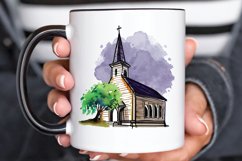 Watercolor Church Sublimation PNG Clipart Product Image 3