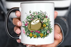 Watercolor Floral Hat Garden PNG Clipart Product Image 3