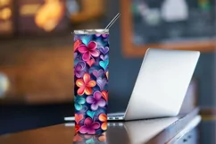 3D Floral Tumbler Wrap, 3D Embroidered Flowers 20 oz Tumbler Product Image 4