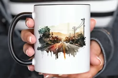Watercolor Road Street Highway PNG Clipart Product Image 3