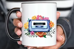 Watercolor Floral Cassettes PNG Clipart Product Image 3