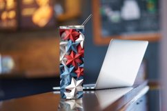 3D Puff Stars Tumbler, Stars Patriotic 20 oz Skinny Tumbler Product Image 4