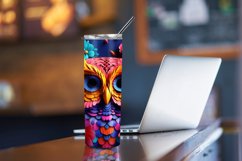 3D Embroidered Flower Owl 20 oz Skinny Tumbler Sublimation Product Image 4
