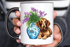 Watercolor Dog Floral PNG Clipart Product Image 3