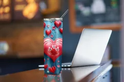 3D Heart Floral Tumbler Wrap, 3D Embroidered Heart Tumbler Product Image 4