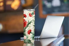 3D Carnations Flowers Tumbler Wrap, 3d Tumbler Wrap Product Image 4