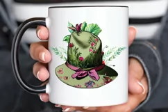 Watercolor Floral Hat Garden PNG Clipart Product Image 3