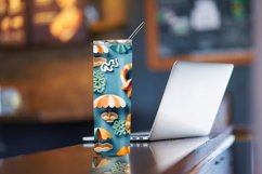 3D Summer Tumbler Wrap, 20oz Skinny Sublimation Designs PNG Product Image 4