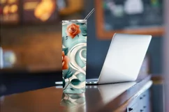 3D Beautiful Roses 20 oz Skinny Tumbler Sublimation Design Product Image 4