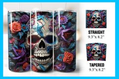 3D Skull Tumbler Wrap Sublimation, 20 oz Skinny Tumbler Product Image 1