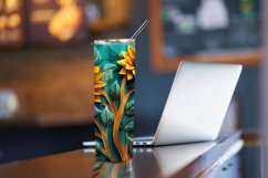 3D Sunflowers 20 oz Skinny Tumbler Sublimation Design Product Image 4