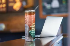 3D Seashells Beach 20oz Skinny Tumbler, 3D Beach Tumbler Product Image 4