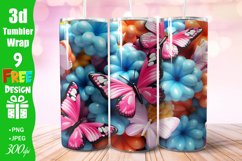 3D Butterfly Quilling Floral 20 oz Skinny Tumbler Product Image 3