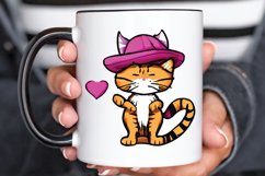 Watercolor Funny Cat Valentine PNG Clipart Product Image 3