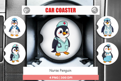 Car Coaster Nurse Penguin Product Image 1