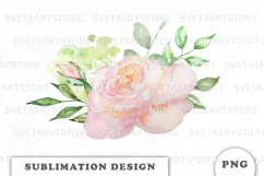 Watercolor Flowers Bouquet png Product Image 1