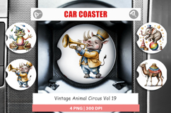 Car Coaster Vintage Animal Circus Product Image 1