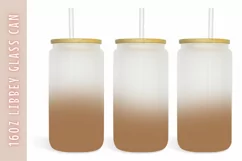 Brown Ombre 16oz Libby Glass Can Tumbler Wrap Product Image 1